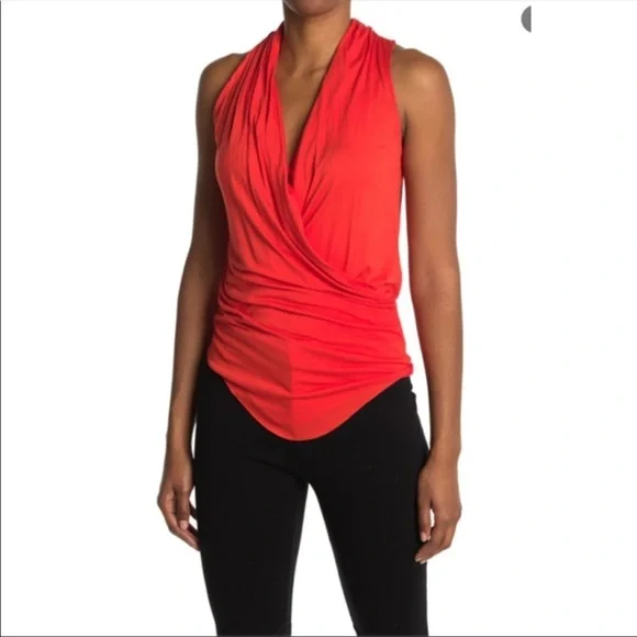 Helmut Lang | Overlap Draped Top In Helium Pink S - Picture 2 of 12